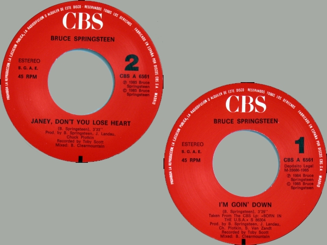 Bruce Springsteen - I'M GOIN' DOWN / JANEY, DON'T YOU LOSE HEART